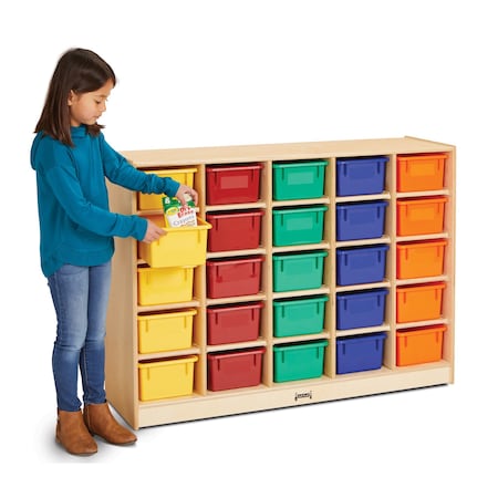 Jonti-Craft 25 Cubbie-Tray Mobile Storage, with Colored Trays 0426JC